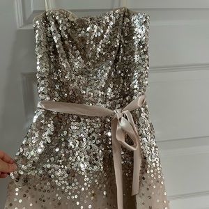 Strapless, sequence cocktail dress